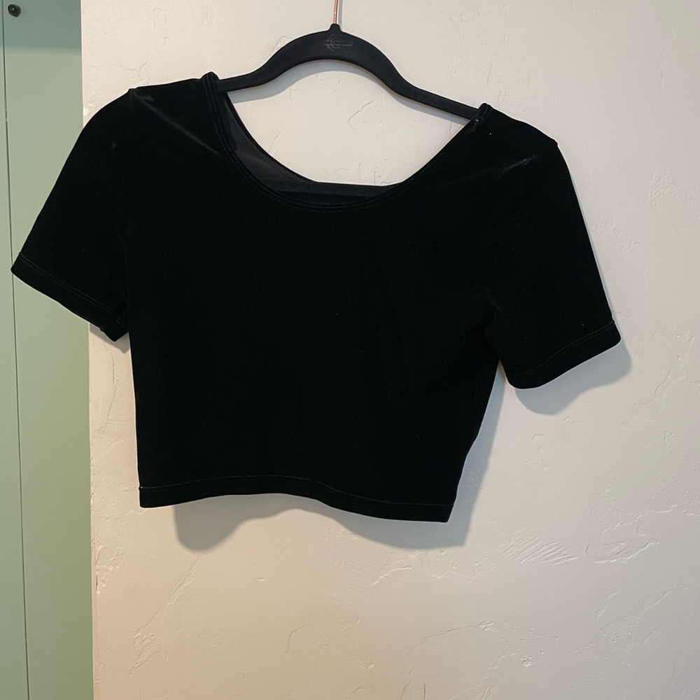 Black Velvet American Apparel Crop Top